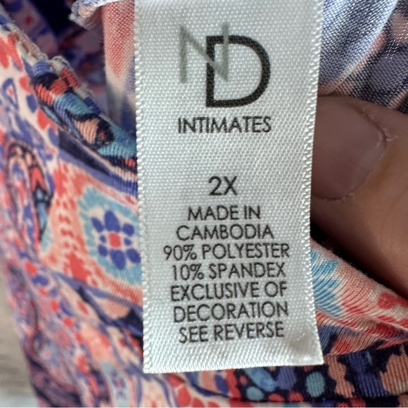 ND intimates, nightgown, T back lace back Paisley, colorful nightgown plus size - Picture 4 of 8